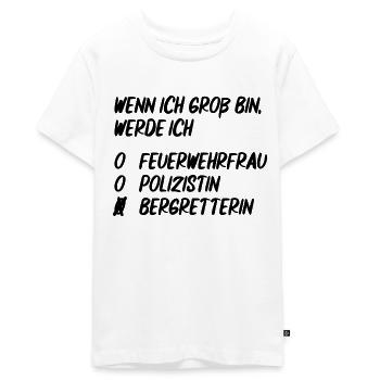 Ich werde Bergretterin - Teenager Premium Bio T-Shirt - Weiß - Vorne - AI Model Teenager Male light (155cm)