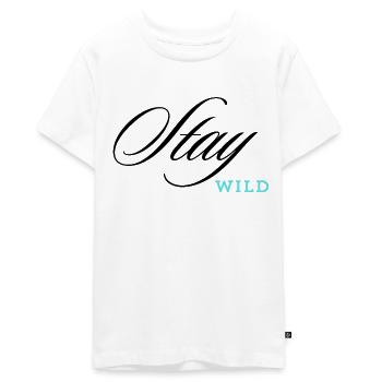 Restez sauvage - T-shirt Premium bio Ado - blanc - Devant - AI Model Teenager Male light (155cm)