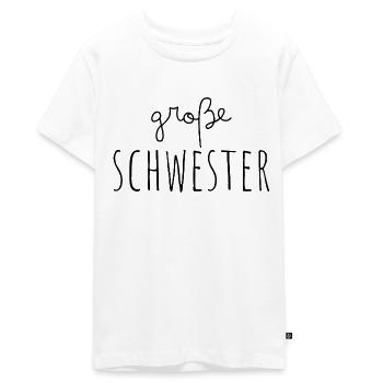 Große Schwester - Teenager Premium Bio T-Shirt - Weiß - Vorne - AI Model Teenager Male light (155cm)