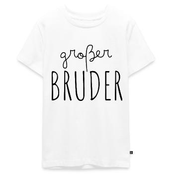 Großer Bruder - Teenager Premium Bio T-Shirt - Weiß - Vorne - AI Model Teenager Male light (155cm)