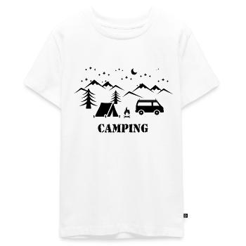 Outdoor Camping liebe - Teenager Premium Bio T-Shirt - Weiß - Vorne - AI Model Teenager Male light (155cm)