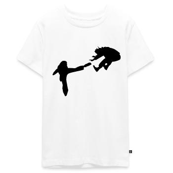 Kampf - Teenager Premium Bio T-Shirt - Weiß - Vorne - AI Model Teenager Male light (155cm)