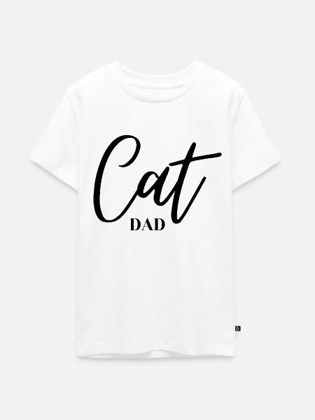 Cat Dad - Teenager Premium Bio T-Shirt - Weiß