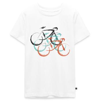 Rennrad Skizze - Teenager Premium Bio T-Shirt - Weiß - Vorne - AI Model Teenager Male light (155cm)