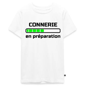 connerie en préparation humour - T-shirt Premium bio Ado - blanc - Devant - AI Model Teenager Male light (155cm)