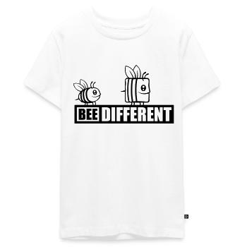 bee different Spruch Zitat - Teenager Premium Bio T-Shirt - Weiß - Vorne - AI Model Teenager Male light (155cm)