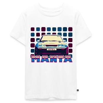 Opel Manta Frontsicht Cooles 80er-Design - Teenager Premium Bio T-Shirt - Weiß - Vorne - AI Model Teenager Male light (155cm)