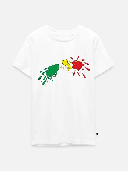 Farbklecks Farbspritzer Farbflecken - Teenager Premium Bio T-Shirt - Weiß