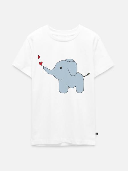 elefant sprüht herzen - Teenager Premium Bio T-Shirt - Weiß
