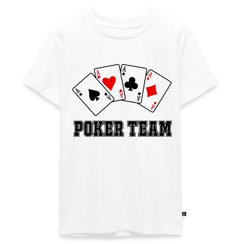 Équipe de poker - T-shirt Premium bio Ado - blanc - Devant - AI Model Teenager Male light (155cm)