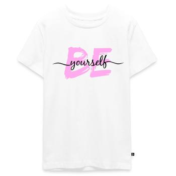 Be yourself! - Teenager Premium Organic T-Shirt - white - Front - AI Model Teenager Male light (155cm)