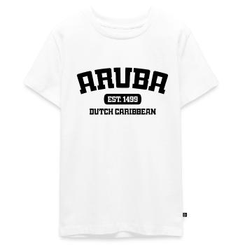 Aruba - Est. 1499 - Dutch Caribbean - Karibik - Teenager Premium Bio T-Shirt - Weiß - Vorne - AI Model Teenager Male light (155cm)