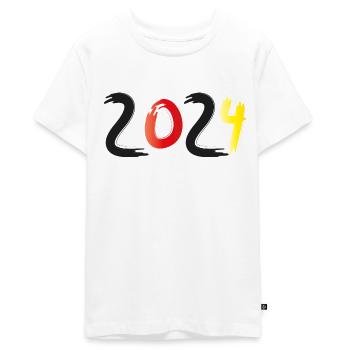 2024 - Teenager Premium Bio T-Shirt - Weiß - Vorne - AI Model Teenager Male light (155cm)