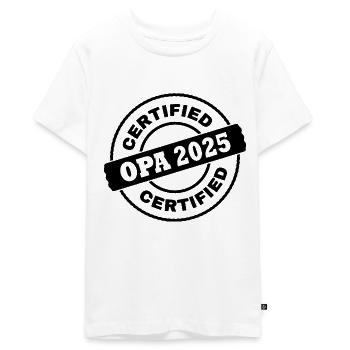 Opa 2025 - Teenager Premium Bio T-Shirt - Weiß - Vorne - AI Model Teenager Male light (155cm)