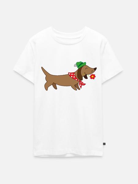 bayerischer Dackel - Teenager Premium Bio T-Shirt - Weiß