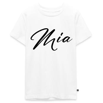 mia - Teenager Premium Bio T-Shirt - Weiß - Vorne - AI Model Teenager Male light (155cm)