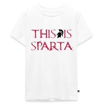 This is Sparta - T-shirt Premium bio Ado - blanc - Devant - AI Model Teenager Male light (155cm)