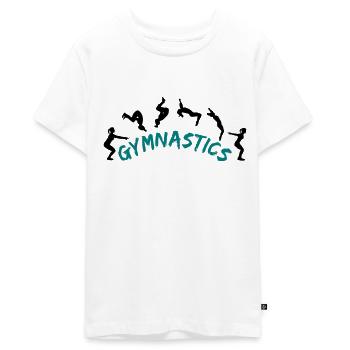 Gymnastics, gymnast - Teenager Premium Organic T-Shirt - white - Front - AI Model Teenager Male light (155cm)