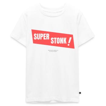 Walter & Wallis - Super Stonk - Teenager Premium Organic T-Shirt - white - Front - AI Model Teenager Male light (155cm)
