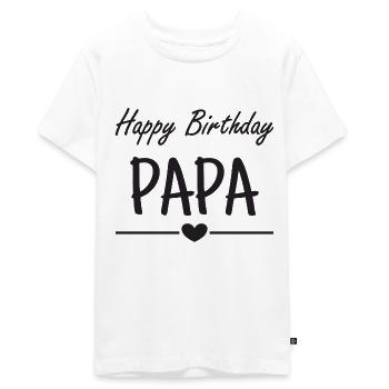 Happy Birthday Papa! - Teenager Premium Bio T-Shirt - Weiß - Vorne - AI Model Teenager Male light (155cm)