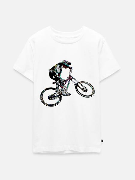 MTB MTB bergab - Teenager Premium Bio T-Shirt - Weiß