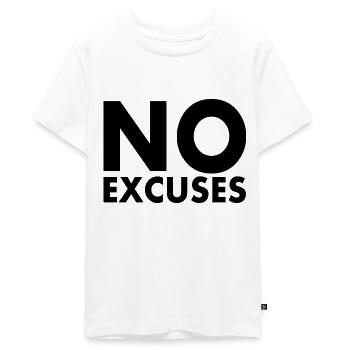 No excuses - Teenager Premium Organic T-Shirt - white - Front - AI Model Teenager Male light (155cm)