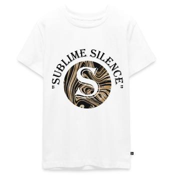 Sublime Silence – The Sound of Nothingness - T-shirt Premium bio Ado - blanc - Devant - AI Model Teenager Male light (155cm)