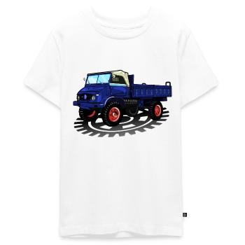 Unimog - Oldtimer - Offroad - Dispositif moteur universel - T-shirt Premium bio Ado - blanc - Devant - AI Model Teenager Male light (155cm)