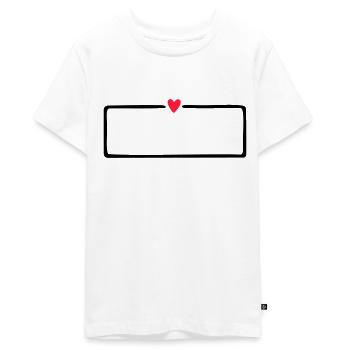 Namenschild mit Herz - Teenager Premium Bio T-Shirt - Weiß - Vorne - AI Model Teenager Male light (155cm)