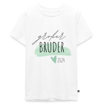 Grosser Bruder 2024 - Teenager Premium Bio T-Shirt - Weiß - Vorne - AI Model Teenager Male light (155cm)