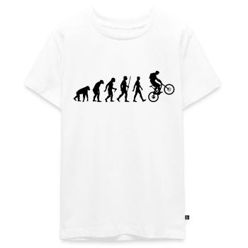 Evolution Mountainbike - Teenager Premium Bio T-Shirt - Weiß - Vorne - AI Model Teenager Male light (155cm)