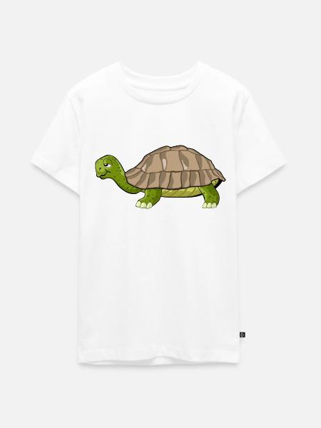 Schildkröte Zeichnung - Teenager Premium Bio T-Shirt - Weiß