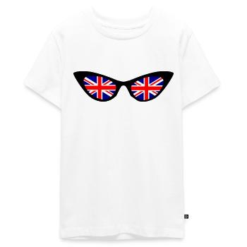 Brytyjska flaga w odcieniach - Ekologiczna koszulka młodzieżowa Premium - biały - Przód - AI Model Teenager Male light (155cm)