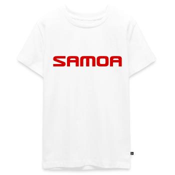 Samoa - Rugby - Südsee - Polynesien - Teenager Premium Bio T-Shirt - Weiß - Vorne - AI Model Teenager Male light (155cm)