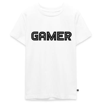 Gamer - PC - Computer Games - Computergame - Teenager Premium Organic T-Shirt - white - Front - AI Model Teenager Male light (155cm)