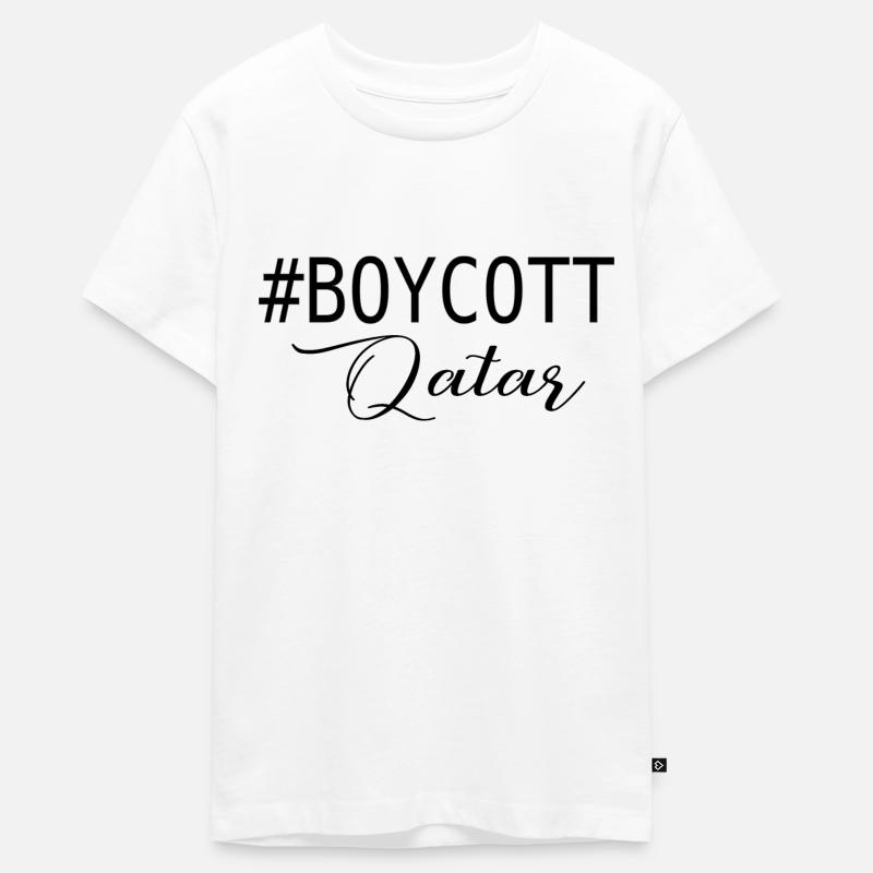 BOYKOTT KATAR - T-shirt Premium bio Ado - blanc