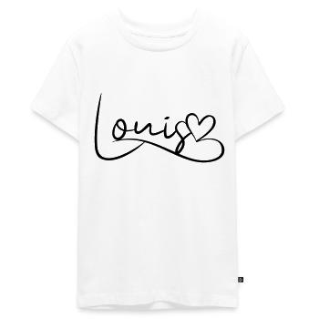 Louis Nom Prénom Coeur Décor - T-shirt Premium bio Ado - blanc - Devant - AI Model Teenager Male light (155cm)