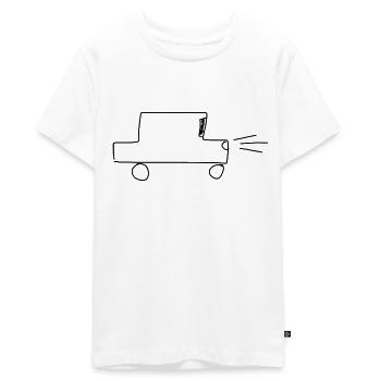 Car Vehicle - Teenager Premium Organic T-Shirt - white - Front - AI Model Teenager Male light (155cm)