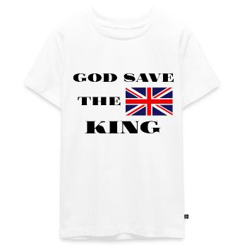 Gott schütze den König - Teenager Premium Bio T-Shirt - Weiß - Vorne - AI Model Teenager Male light (155cm)