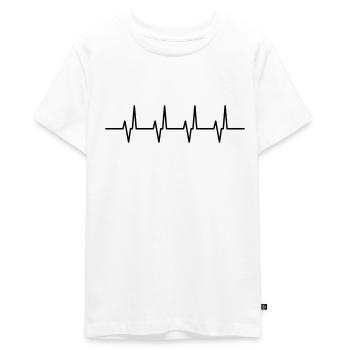 herz frequenz - Teenager Premium Bio T-Shirt - Weiß - Vorne - AI Model Teenager Male light (155cm)