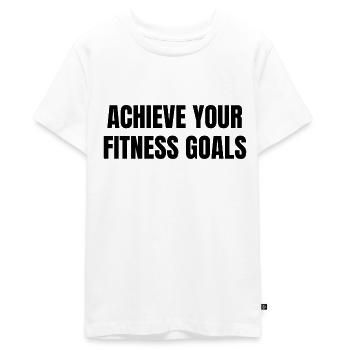 Objectifs de remise en forme - T-shirt Premium bio Ado - blanc - Devant - AI Model Teenager Male light (155cm)