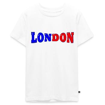 DISTORSION DE LON DON - T-shirt Premium bio Ado - blanc - Devant - AI Model Teenager Male light (155cm)