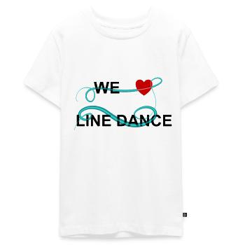 We love linedance - Teenager Premium Bio T-Shirt - Weiß - Vorne - AI Model Teenager Male light (155cm)