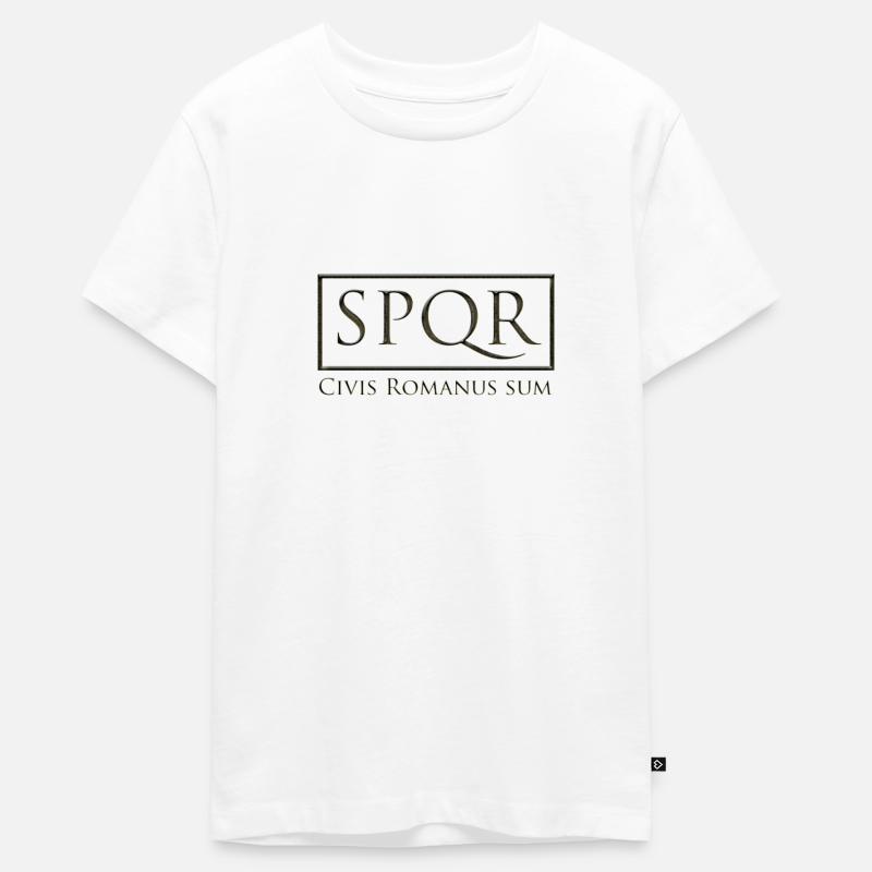 Poisson-chat Civis Romanus (noir) - T-shirt Premium bio Ado - blanc