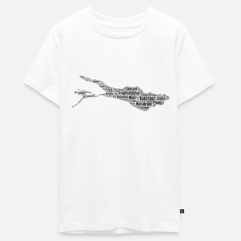 Lac de Constance | Cloud | noir - T-shirt Premium bio Ado - blanc