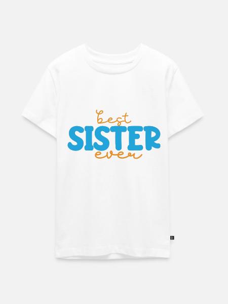 Beste Schwester - Teenager Premium Bio T-Shirt - Weiß
