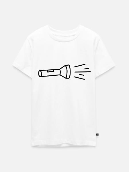 Taschenlampe - Teenager Premium Bio T-Shirt - Weiß