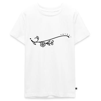 Geschwungene Linie Blumen - Teenager Premium Bio T-Shirt - Weiß - Vorne - AI Model Teenager Male light (155cm)