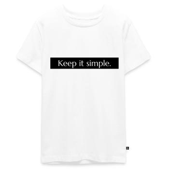 Keep it simple Sammlung - Teenager Premium Bio T-Shirt - Weiß - Vorne - AI Model Teenager Male light (155cm)