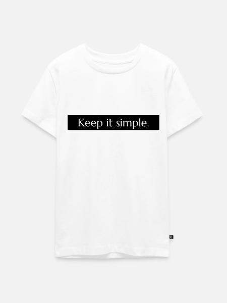 Keep it simple Sammlung - Teenager Premium Bio T-Shirt - Weiß
